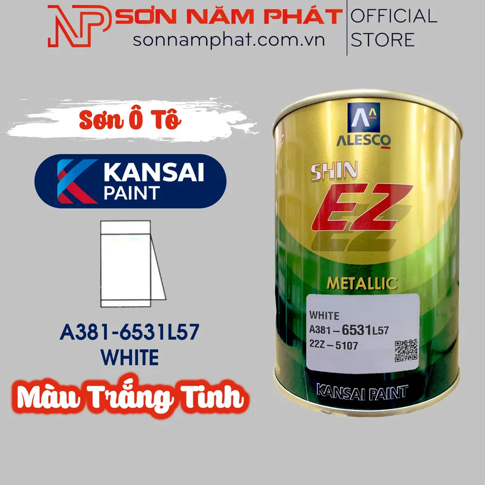 Sơn ô tô cao cấp Kansai Shin EZ màu Trắng Tinh mã A381-6531L57 can 4 lít chính hãng