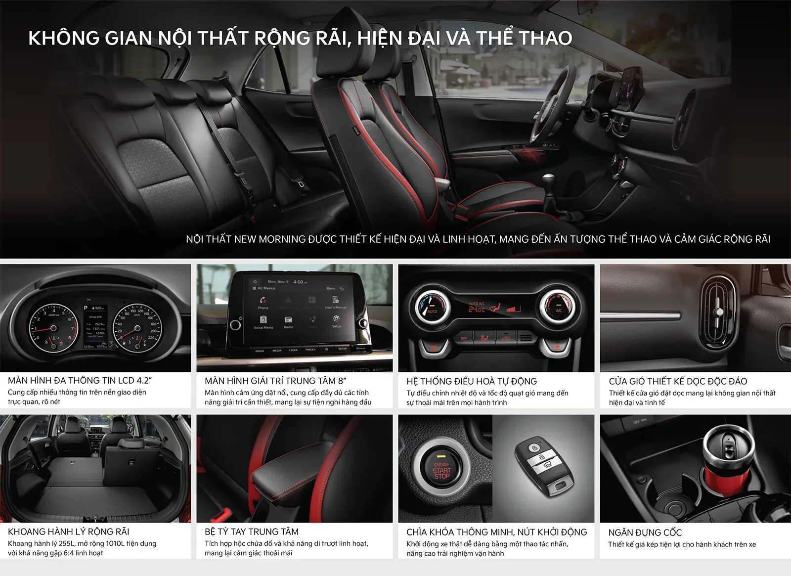 Đuôi xe Kia Morning 2026 kết hợp cụm đèn LED ấn tượng