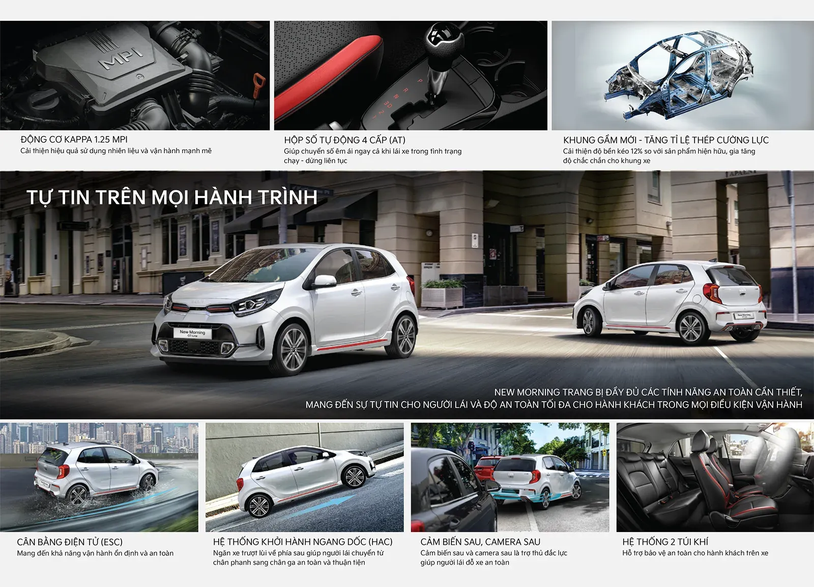 Không gian nội thất sang trọng của Kia Morning 2026