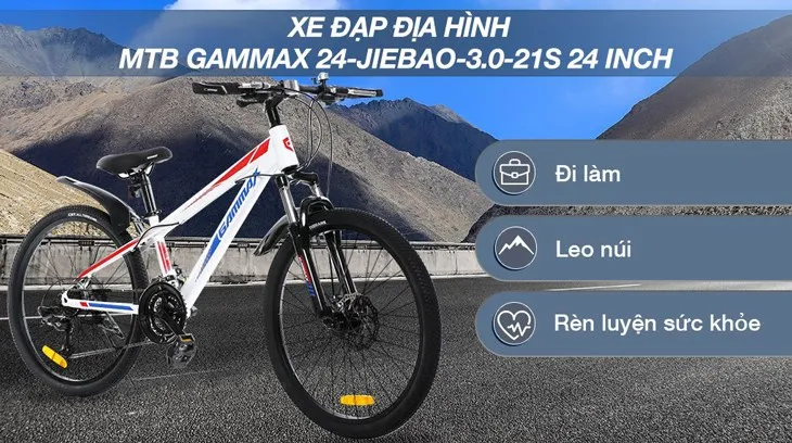 Xe đạp địa hình MTB Gammax 24 phù hợp leo núi và đường xấu