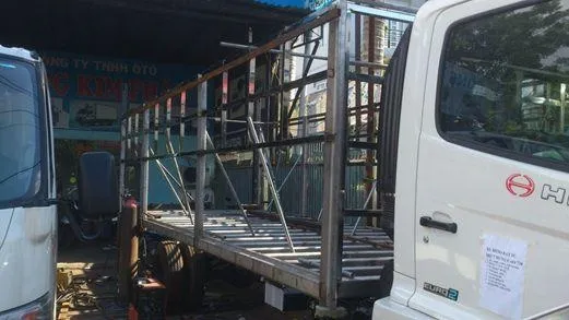 Khung thùng xe tải sau khi hoàn thiện sơn chống gỉ