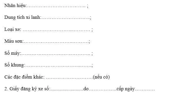 Trang 3 mẫu hợp đồng mua bán xe máy