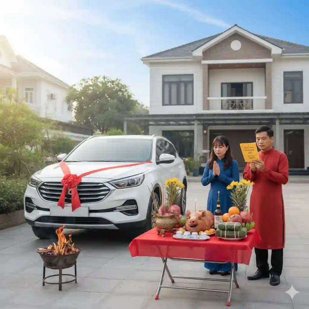 Văn khấn xe ô tô mới và hướng dẫn nghi lễ cúng xe chuẩn phong thủy