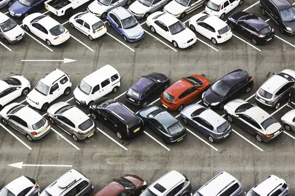 Mô phỏng bãi đỗ xe góc 45 độ