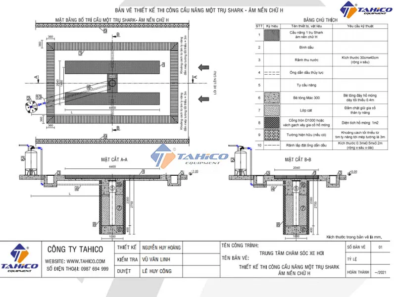 bản vẽ thiết kế cầu nâng 1 trụ rửa xe ô tô