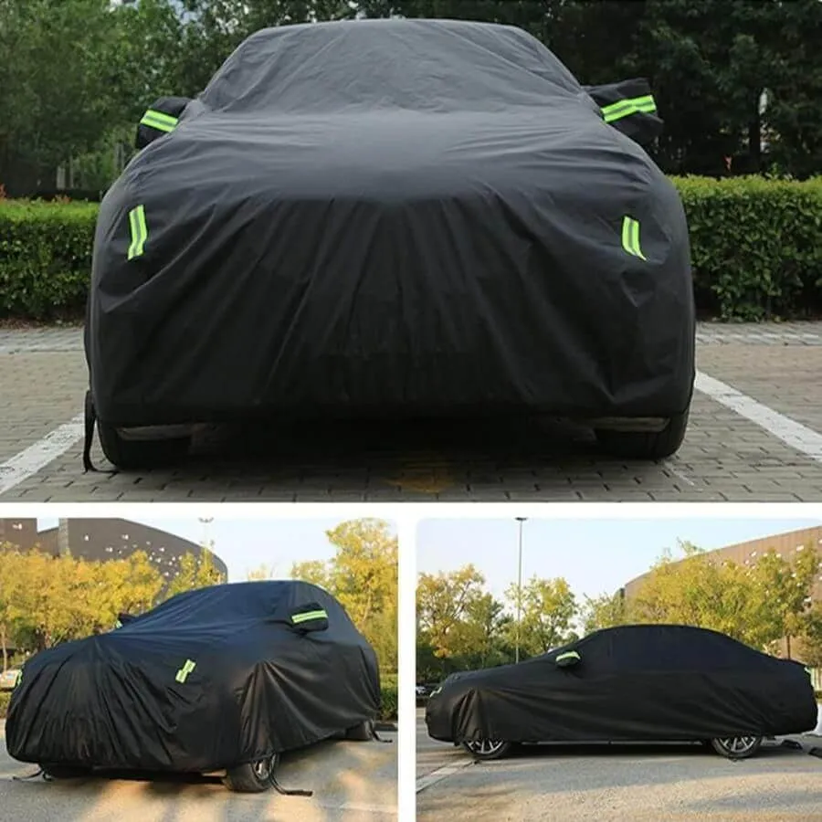 Bạt phủ ô tô màu đen chất liệu thun co giãn chuyên dụng cho các dòng xe lớn.