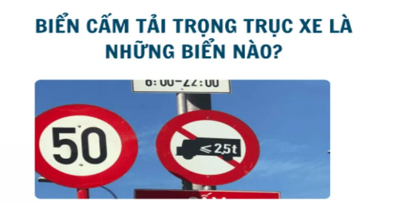 Biểu tượng biển cấm tải trọng trục xe P.116 lắp đặt tại đầu cầu dân sinh