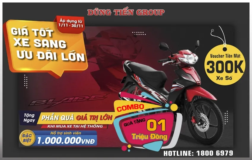 Khuyến Mại Honda Blade Tháng 11 2021