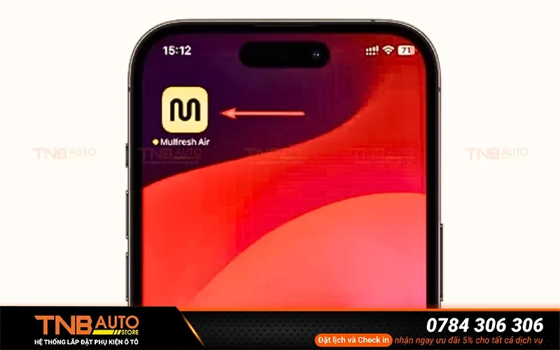 Mở ứng dụng điều khiển bộ khuếch tán nước hoa ô tô trên điện thoại