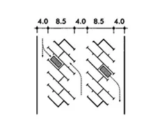 Bố trí bãi đậu xe 45 độ