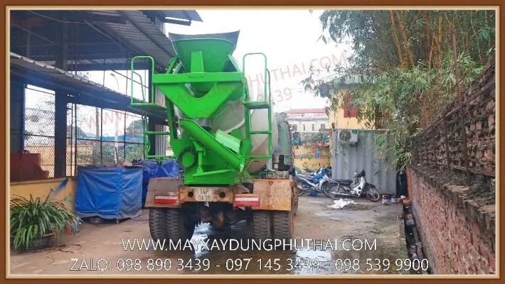 Lắp đặt bồn trộn bê tông thủy thực 4m3 trên nền xe tải JAC