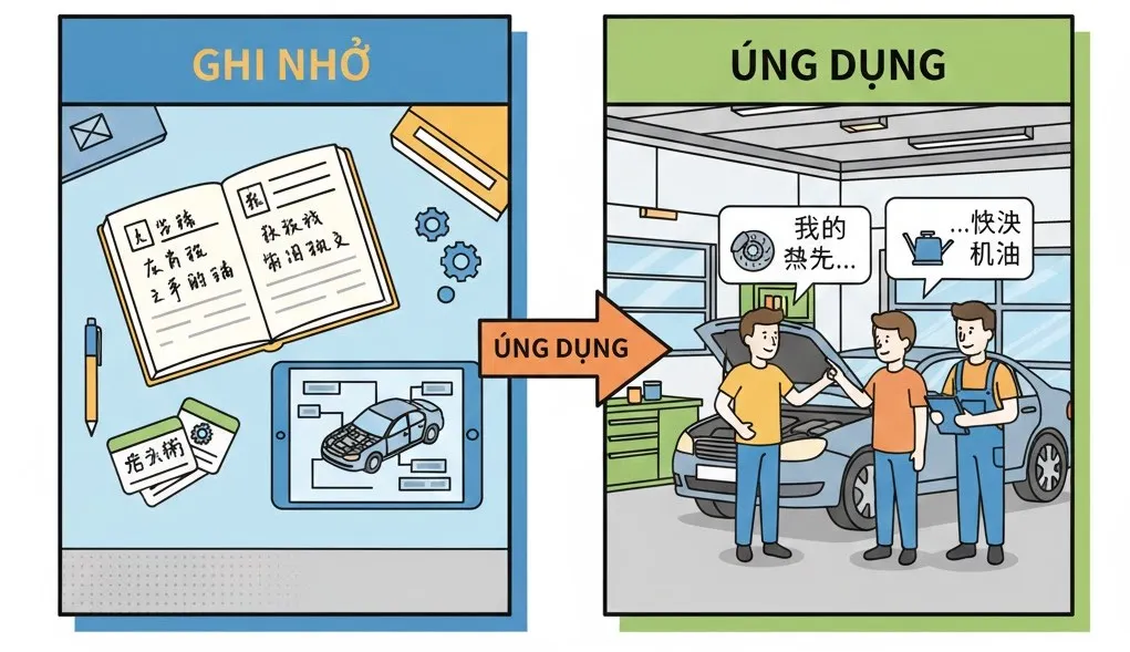 Cách ghi nhớ và ứng dụng từ vựng ô tô trong giao tiếp thực tế hàng ngày