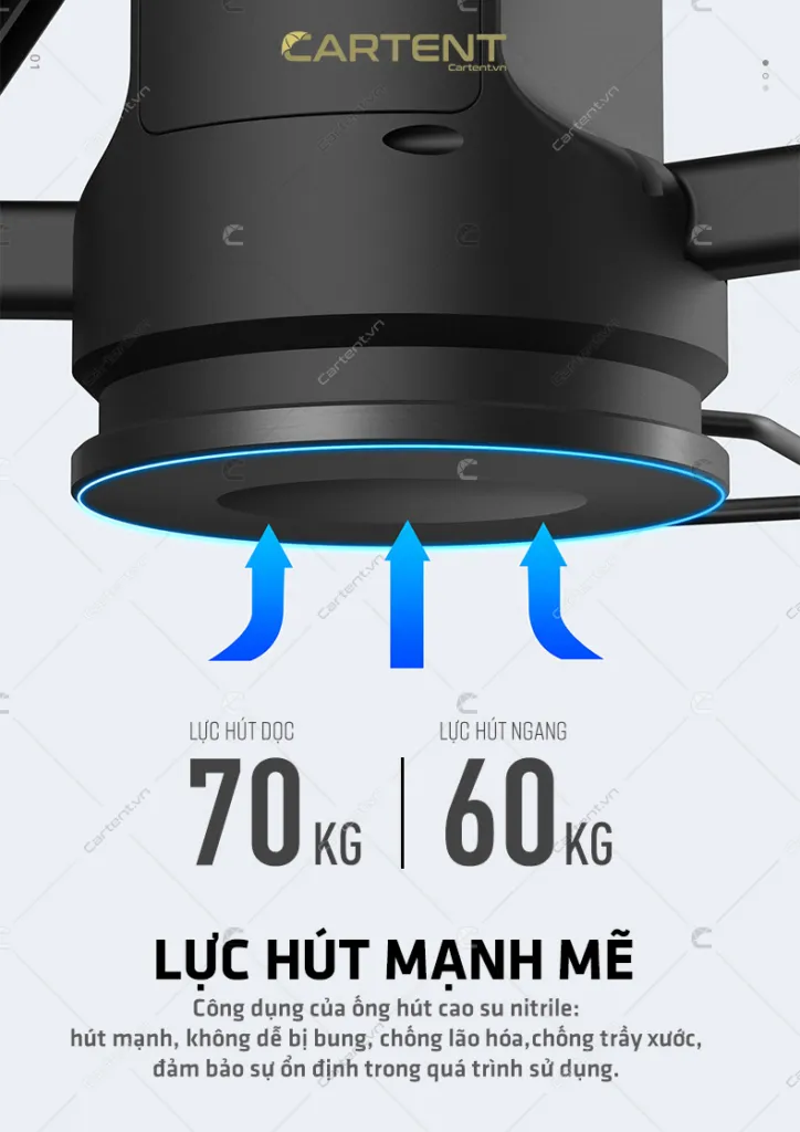 Đế hút chân không cực mạnh của ô che ô tô thông minh