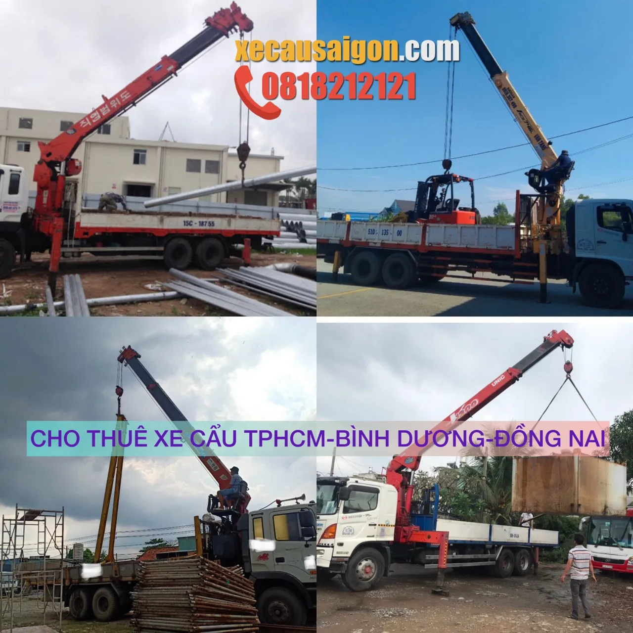 Đội xe cẩu hiện đại đáp ứng mọi nhu cầu thuê xe tại Q.12
