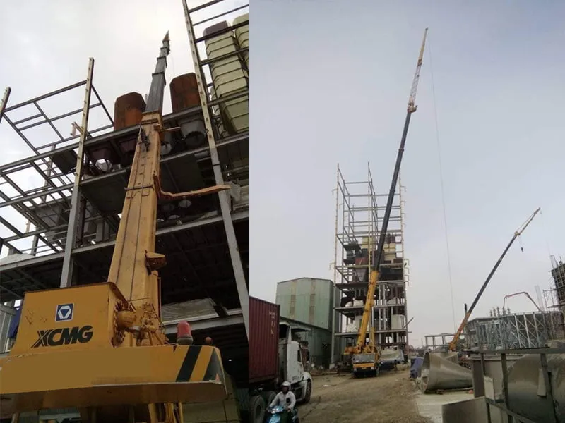 Xe cẩu hai cabin tại KCN Châu Sơn