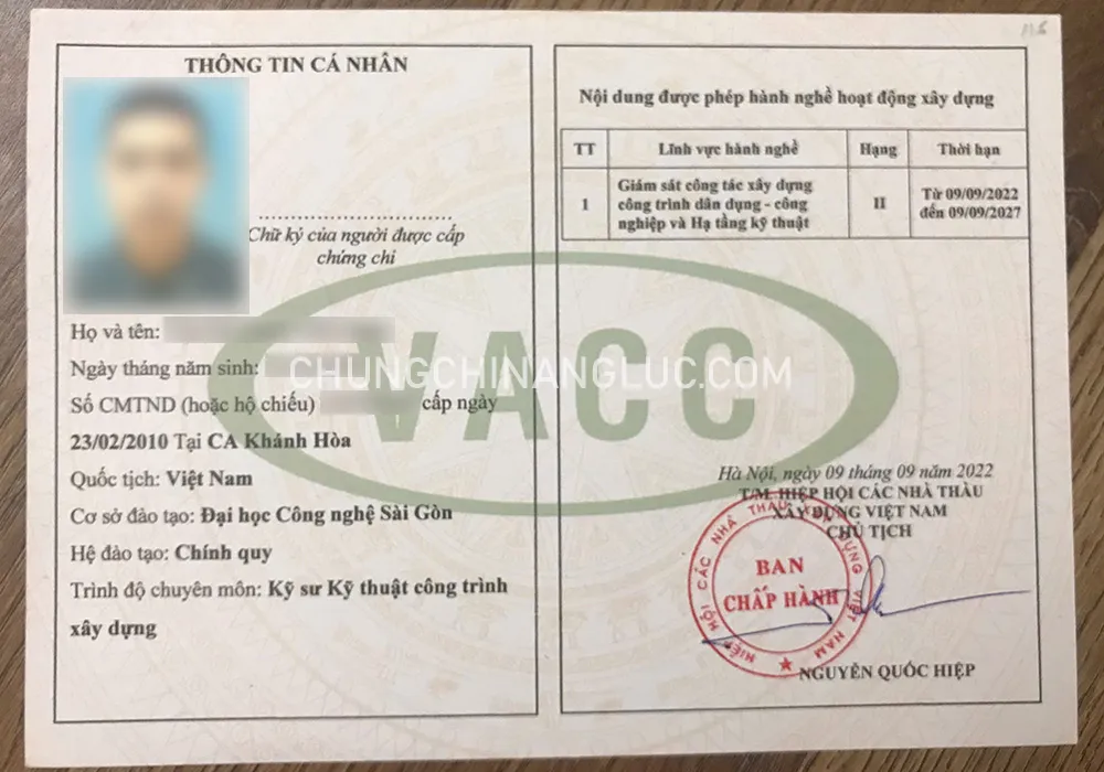 Công Nhận Hiệp Hội Các Nhà Thầu Xây Dựng Việt Nam Cấp Chứng Chỉ Hành Nghề Hoạt Động Xây Dựng