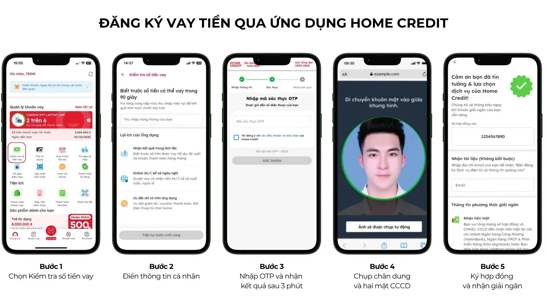 Đăng ký vay tiền qua ứng dụng Home Credit