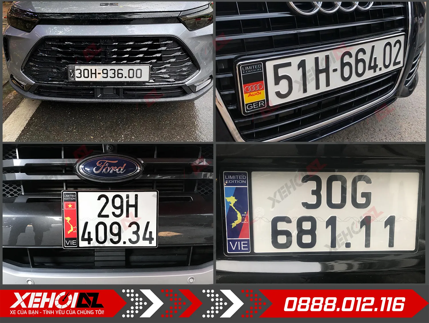 Ép biển số ô tô inox có gắn cờ tại cửa hàng Xe Hơi AZ – Hình 02