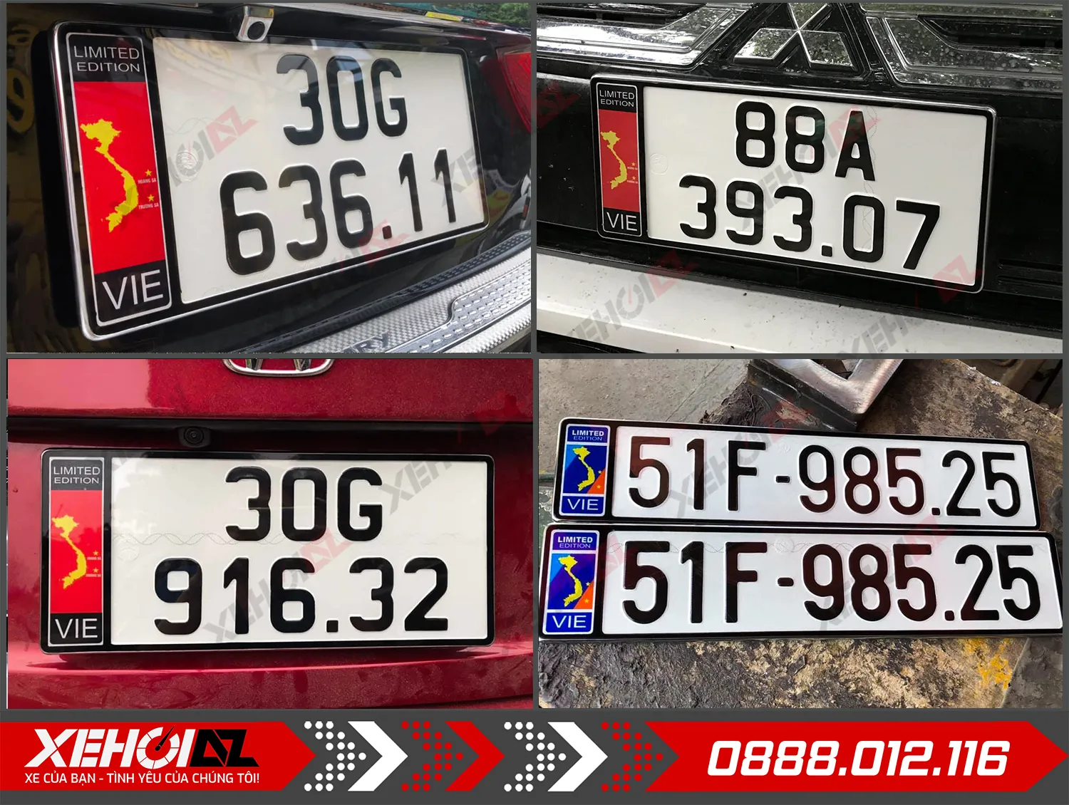 Ép biển số ô tô inox có gắn cờ tại cửa hàng Xe Hơi AZ – Hình 01