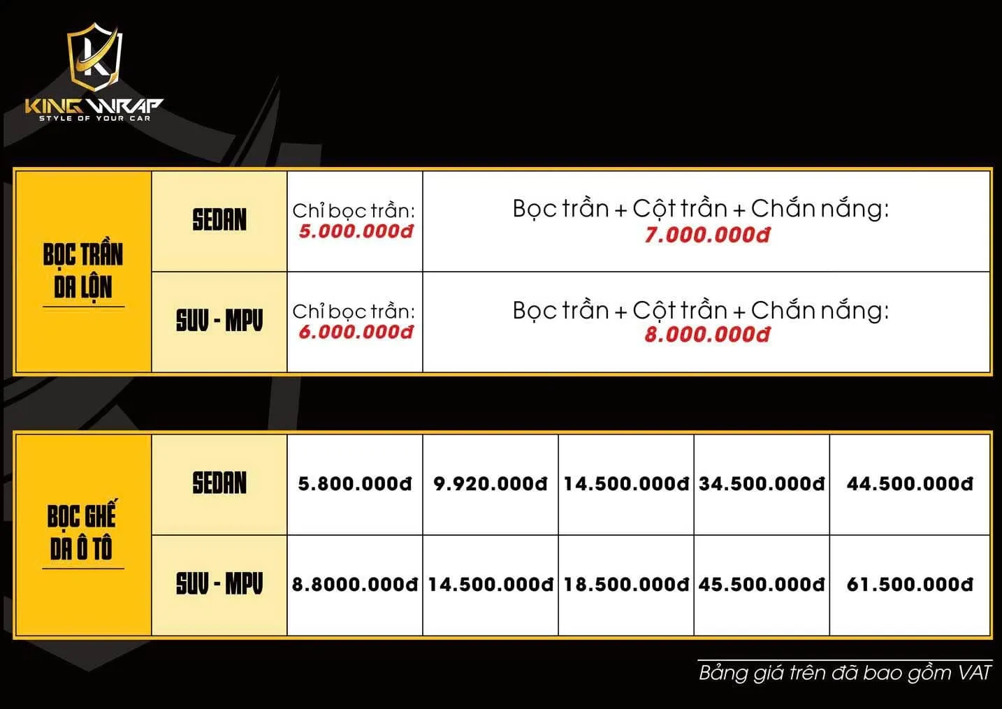 Tham khảo mức giá cạnh tranh khi bọc ghế da ô tô tại các trung tâm lớn