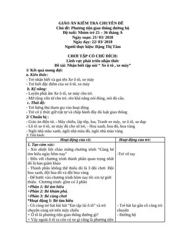 Trẻ em hào hứng tham gia hoạt động trong giáo án nhận biết ô tô