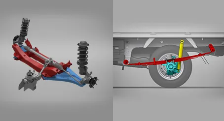Hệ thống treo sau nhíp lá vững chãi của xe Suzuki 750kg thùng kín