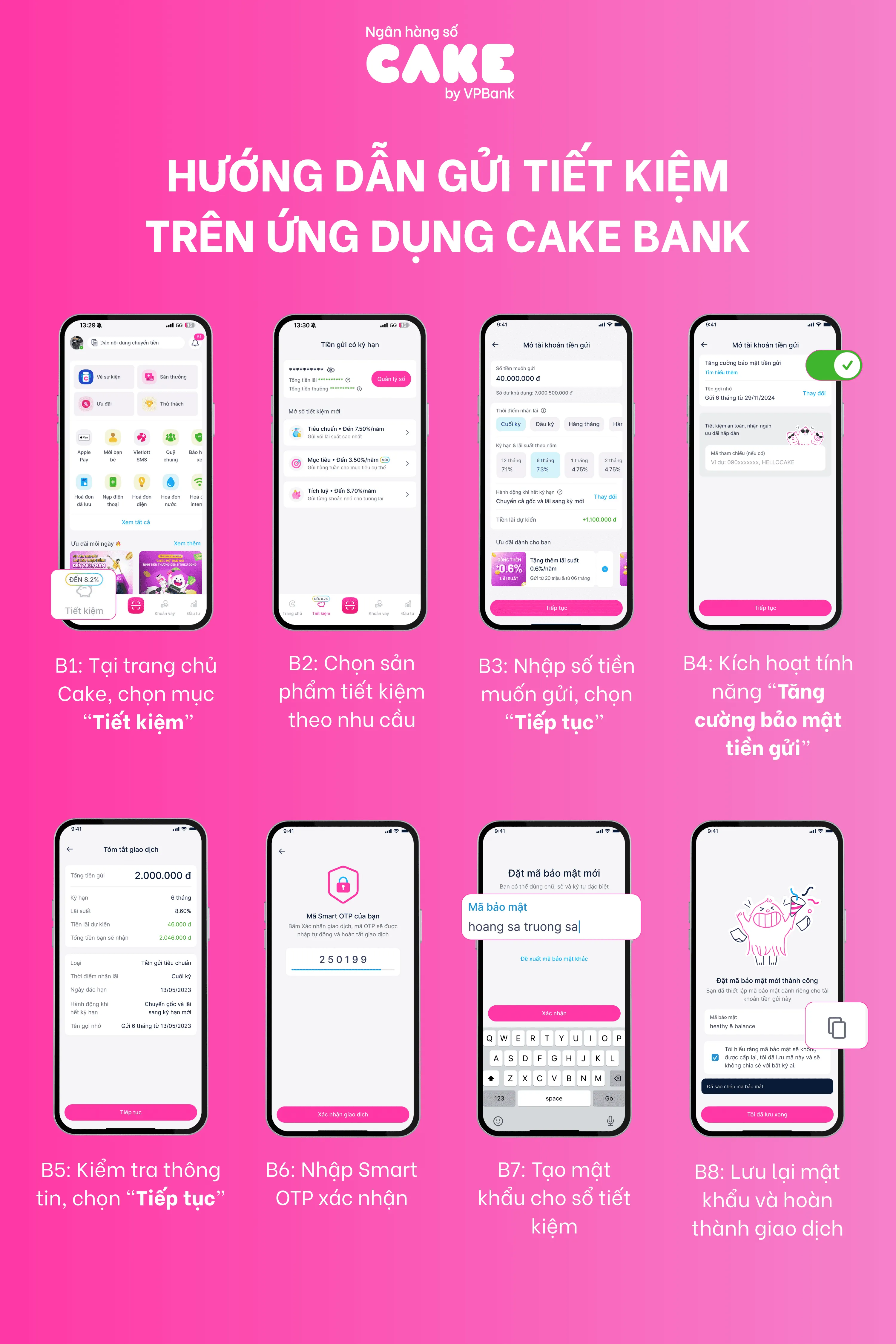 Hướng dẫn gửi tiết kiệm trên ứng dụng Cake by VPBank