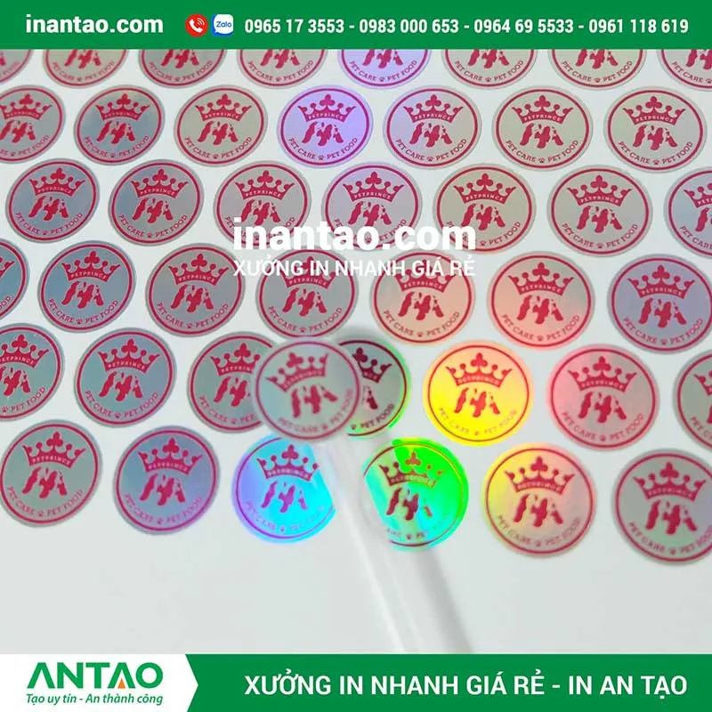 In tem bảo hành 7 màu giá rẻ An Tạo