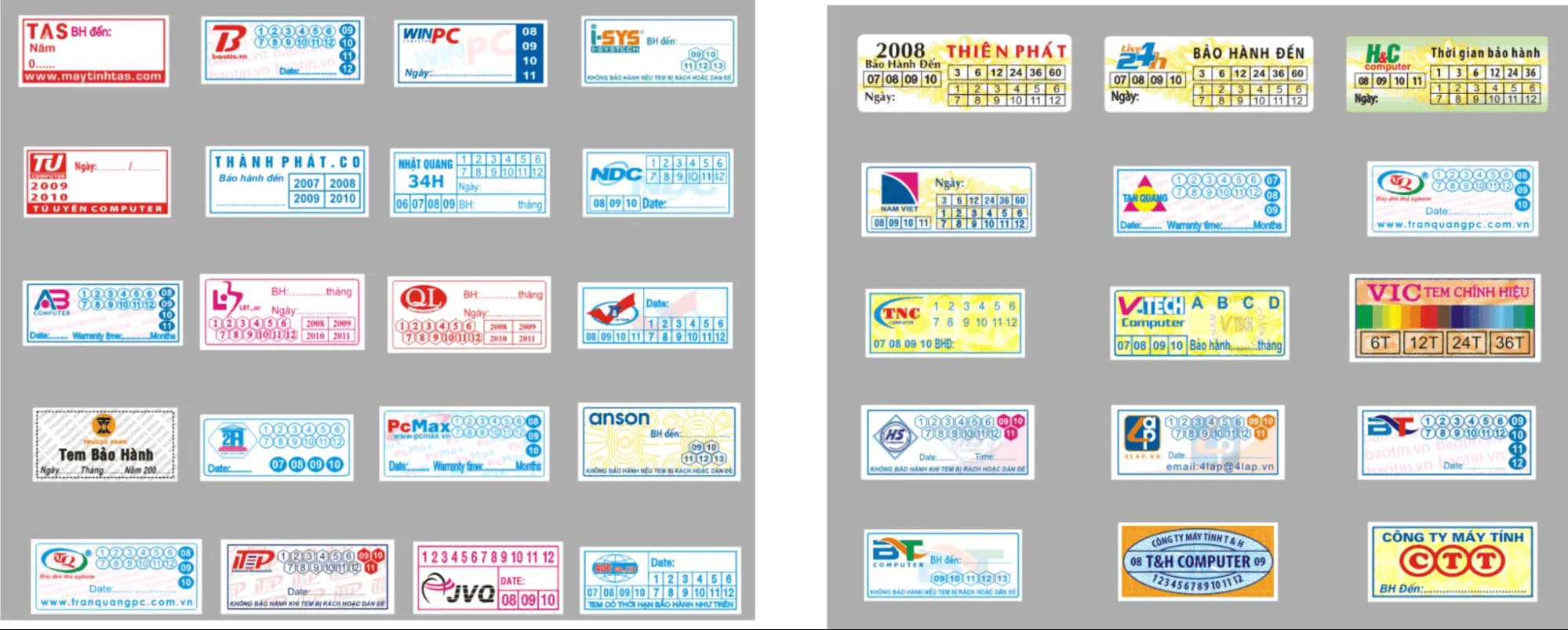 Dịch vụ in tem bảo hành giá rẻ cho linh kiện xe tải JAC