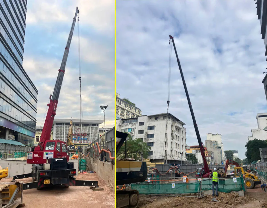 Doanh nghiệp thuê xe cẩu của Ishida cho dự án ga số 3 tại Hà Nội