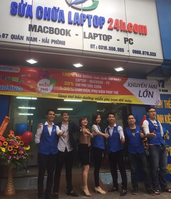 Không gian làm việc chuyên nghiệp tại trung tâm sửa chữa laptop Hải Phòng