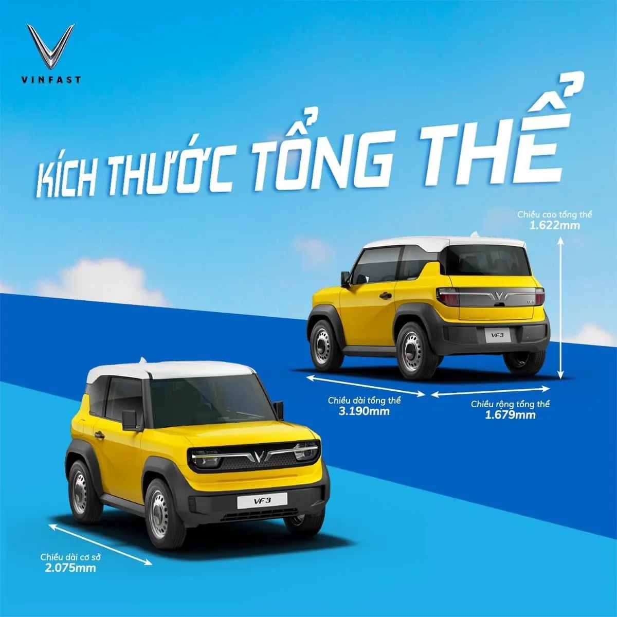 Kích thước tổng thể VinFast VF3