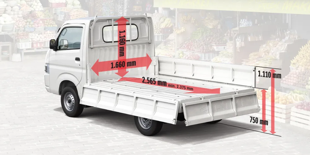 Kích thước thùng hàng xe Suzuki 750kg thùng kín chi tiết