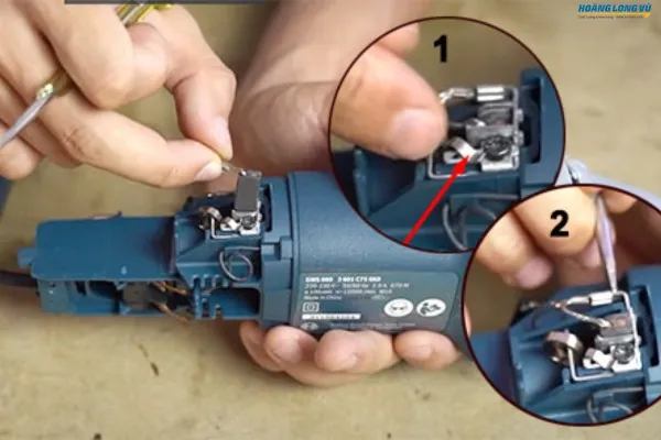 Kiểm tra và thay thế chổi than máy mài cầm tay