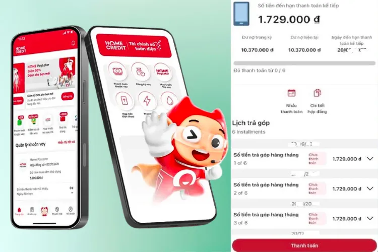 Ứng dụng Home Credit cho phép kiểm tra hợp đồng trả góp online với giao diện hiện đại và bảo mật cao.