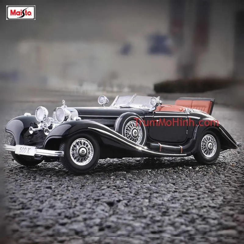 Xe mô hình Mercedes 500K Special Roadster Black 1:18 Maisto