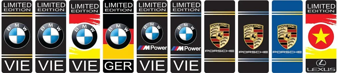 Mẫu cờ trang trí biển số xe ô tô cao cấp tại Xe Hơi AZ hình 05