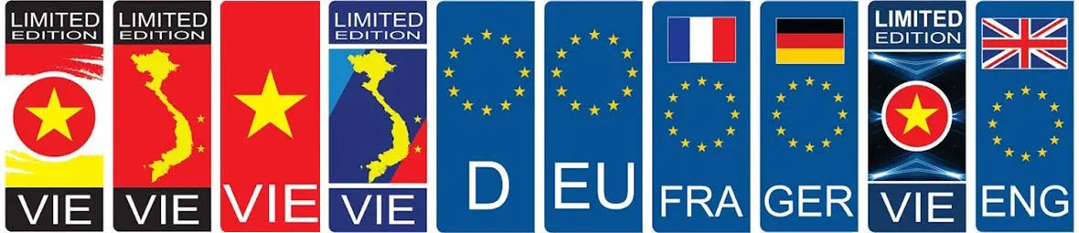 Mẫu cờ trang trí biển số xe ô tô cao cấp tại Xe Hơi AZ hình 07