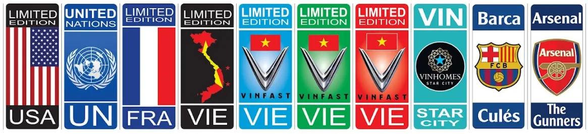 Mẫu cờ trang trí biển số xe ô tô cao cấp tại Xe Hơi AZ hình 08