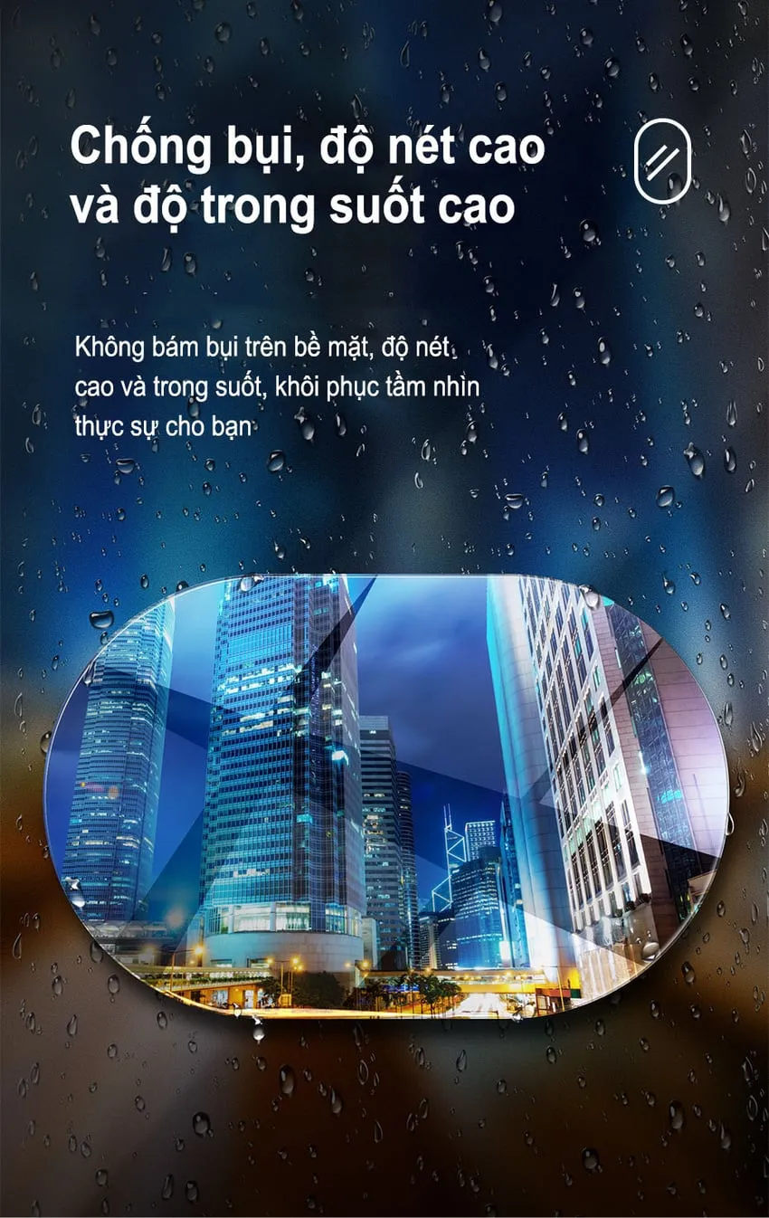 Hình ảnh rõ nét tuyệt đối qua miếng dán chống nước gương ô tô