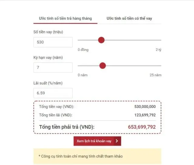 Ước tính chi phí trả góp hàng tháng khi mua xe Ford Ranger