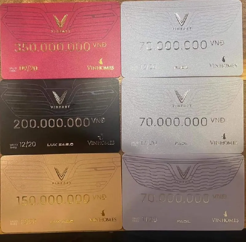 Bảng giá voucher VinFast các mệnh giá 70, 150, 200, 350 triệu đồng