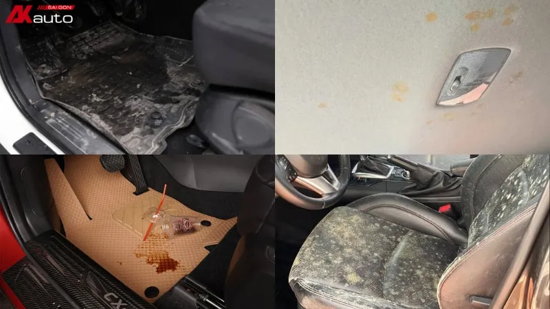 Sàn xe, ghế ngồi là những vị trí dễ bám bụi bẩn nhất trong ô tô