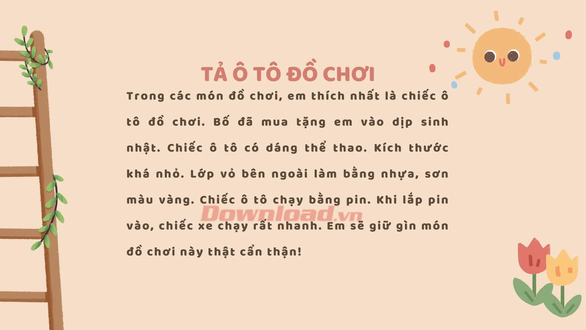Tả chiếc ô to đồ chơi lớp 2