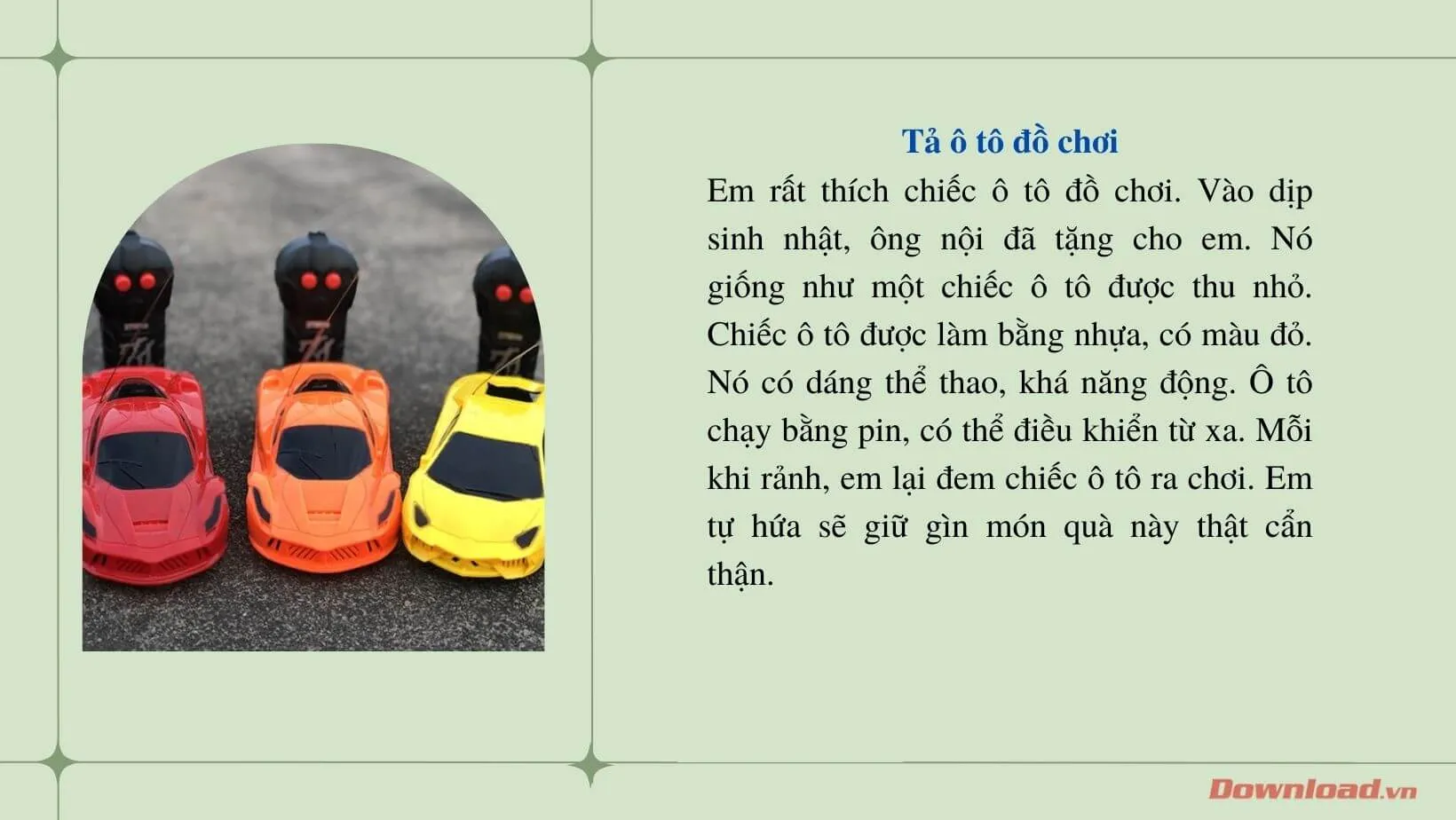 Tả chiếc ô tô đồ chơi
