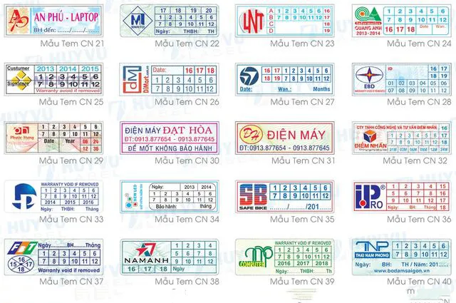 Phiếu bảo hành hình chữ nhật