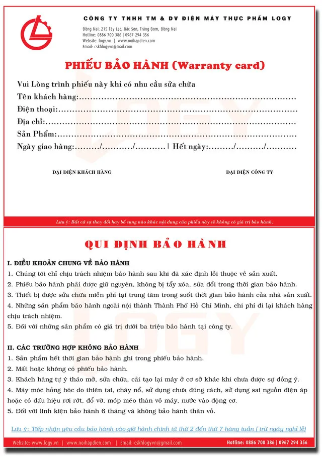 Phiếu bảo hành xe tải JAC chính hãng