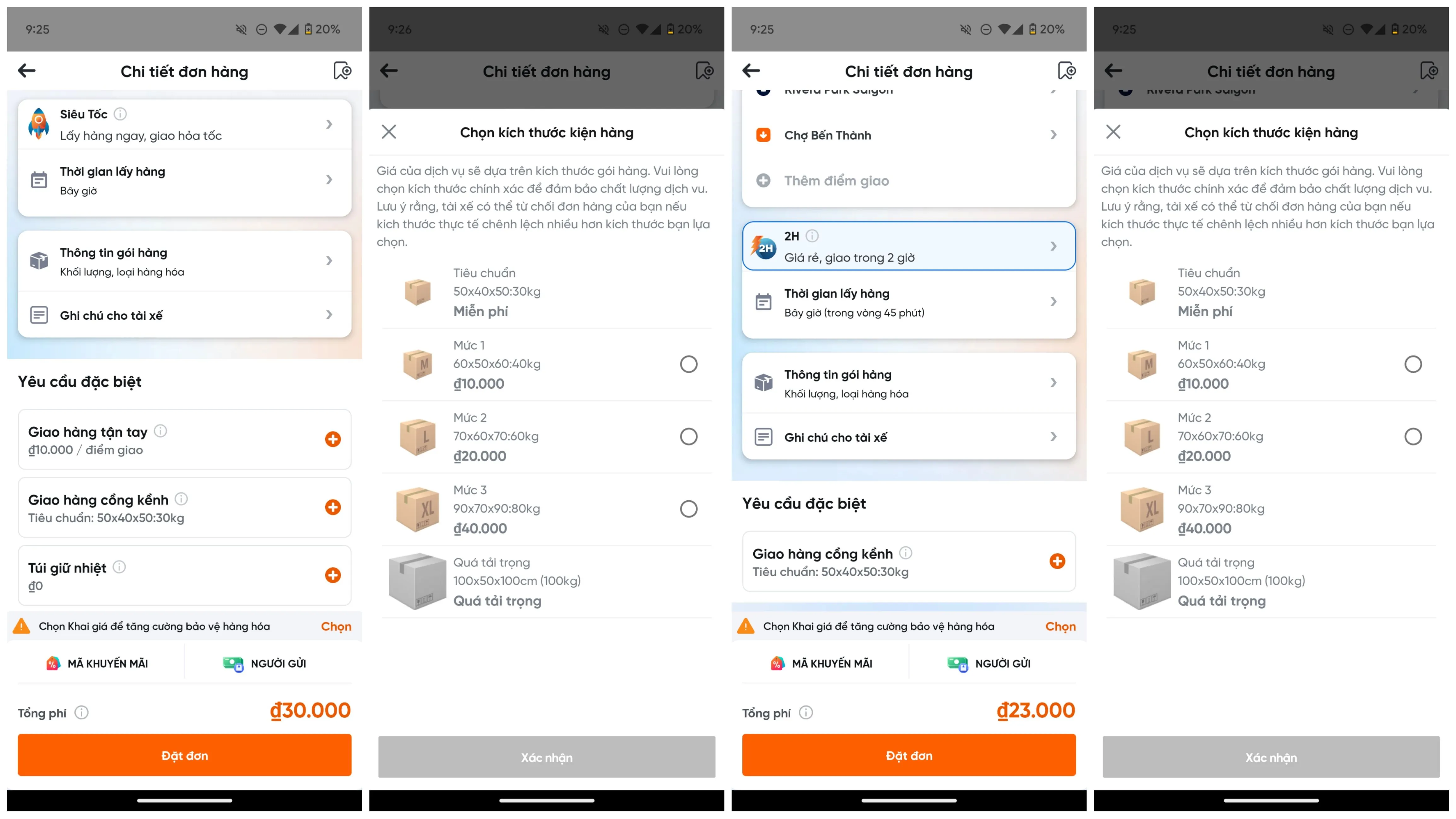 Tùy chọn dịch vụ giao hàng cồng kềnh trên nền tảng vận tải chuyên nghiệp