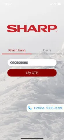 Màn hình nhập số điện thoại Sharp eWarranty