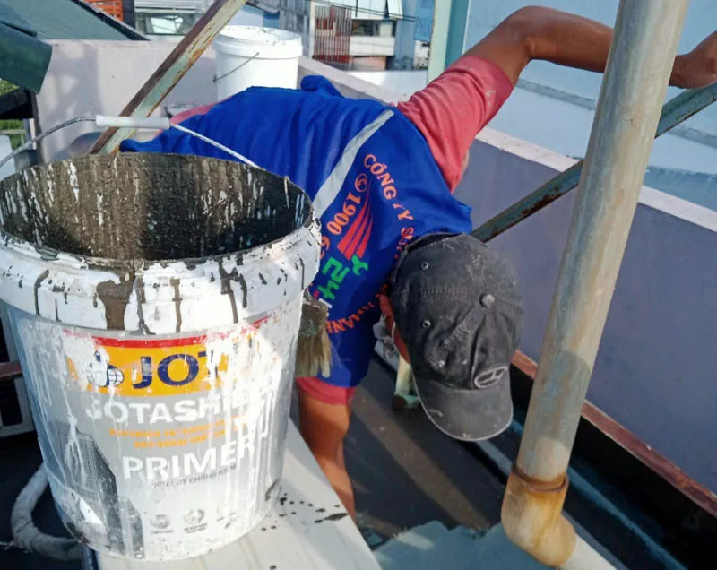 Hình ảnh thực tế xử lý chống thấm sàn mái chuyên sâu